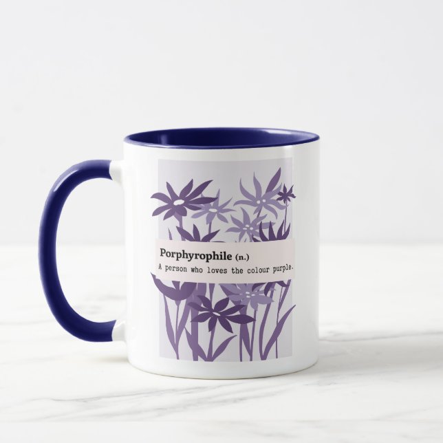 PORPHYROPHILE PURPLE FLOWER NATURE MUG (Left)