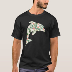 Porpoise Flower Girl Print Floral Fish Hawaiian Wo T-Shirt
