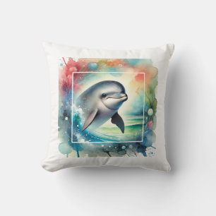 Porpoise in Harmony 310824AREF126 - Watercolor Cushion