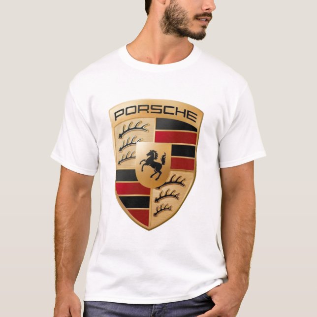 Porsche Classic Car Logo – Luxury Sport Emblem Des T-Shirt (Front)