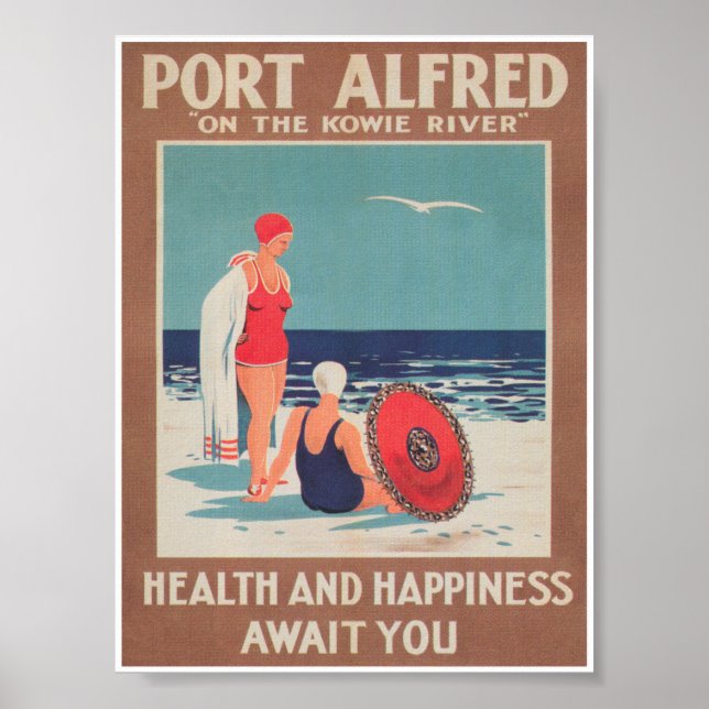 Port Alfred South Africa Vintage Travel Poster (Front)