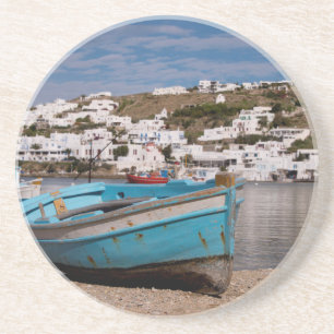 Port and harbour area with Greek fishing boats Coaster