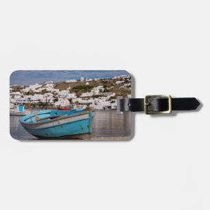 Port and harbour area with Greek fishing boats Luggage Tag