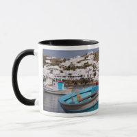 Port and harbour area with Greek fishing boats