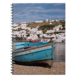 Port and harbour area with Greek fishing boats Notebook