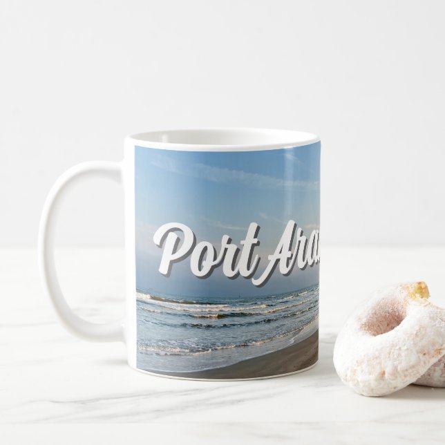 Port Aransas Beach Sunset Texas Photography Coffee Mug (With Donut)