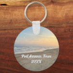 Port Aransas Beach Sunset Texas Photography Key Ring<br><div class="desc">Beautiful evening sunset photography of the beach in Port Aransas,  Texas. A pretty travel keychain for a Texan who loves the ocean waves and a coastal trip to the seaside. Great vacation keepsake gift.</div>