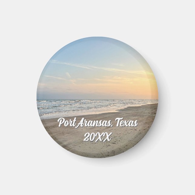 Port Aransas Beach Sunset Texas Photography Magnet (Front)