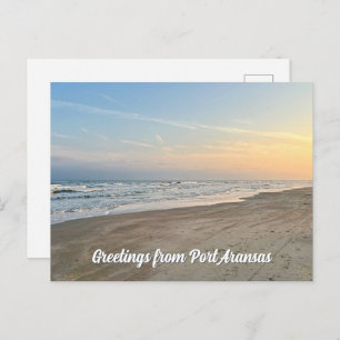 Port Aransas Beach Sunset Texas Photography Postcard