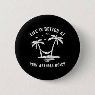 Port Aransas Family Vacation Vintage Texas Beach 6 Cm Round Badge