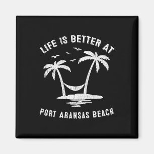 Port Aransas Family Vacation Vintage Texas Beach Magnet