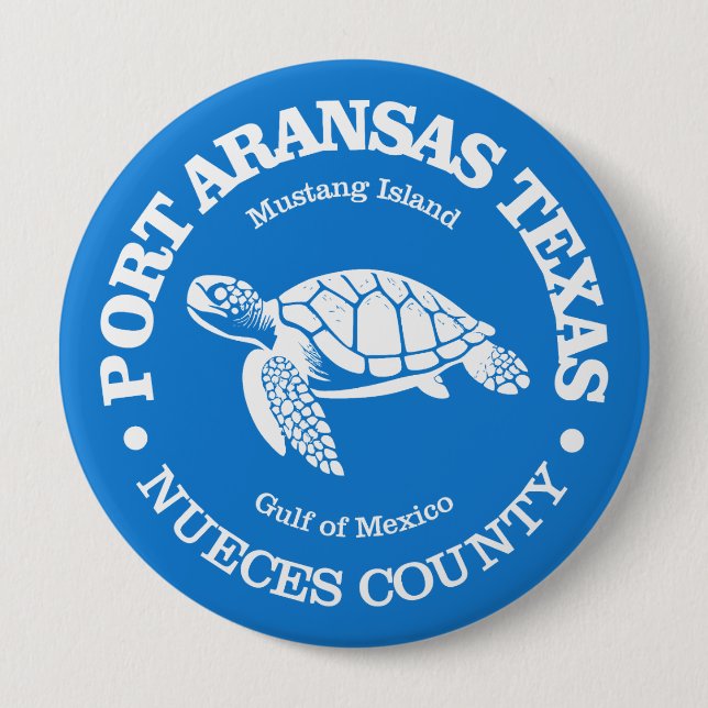 Port Aransas (sea turtle) 10 Cm Round Badge (Front)