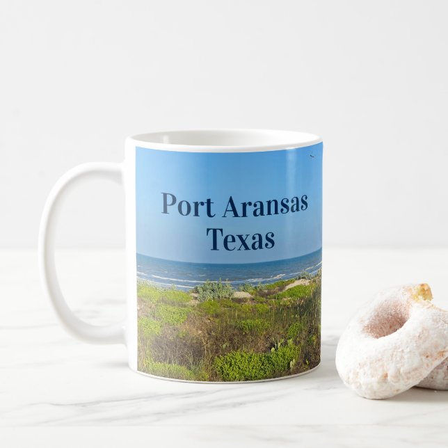 Port Aransas Texas Beach Grass Photography  Coffee Mug (With Donut)