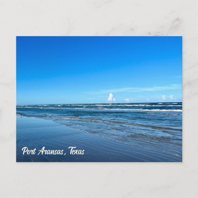 Port Aransas Texas Coast Ocean Waves Photography Postcard (Front)