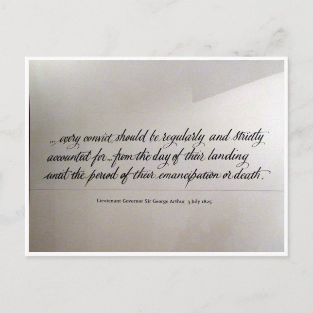 port arthur convict thoughts postcard (Front)