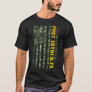 Port Arthur Texas Camouflage Usa Flag T-Shirt