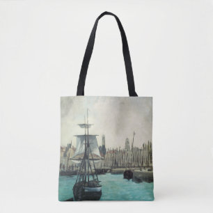 Port at Calais by Manet, Vintage Impressionism Art Tote Bag