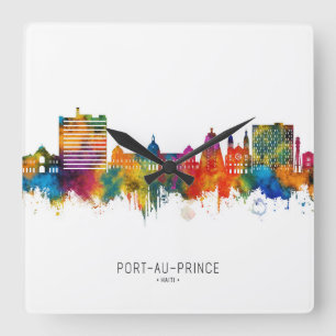 Port-Au-Prince Haiti Skyline Square Wall Clock