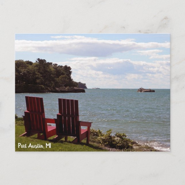 Port Austin Michigan Lake Huron Saginaw Bay Beach Postcard (Front)