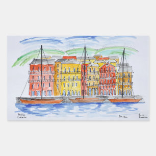 Port, Bastia Corsica, France Rectangular Sticker