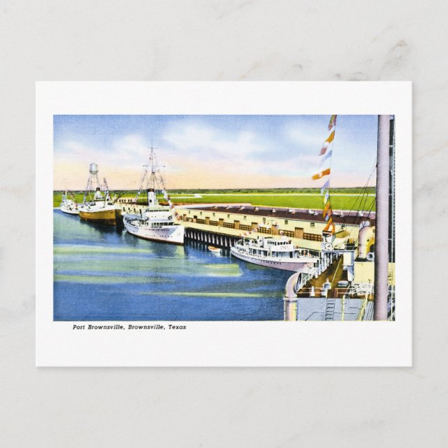 Port Brownsville, Brownsville, Texas Holiday Postcard (Front)