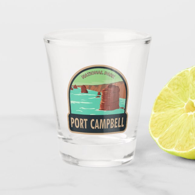 Port Campbell National Park Australia Vintage Shot Glass (Front)