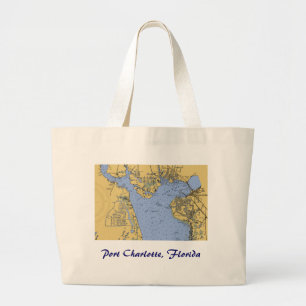 Port Charlotte, Florida Nautical Chart Tote Bag