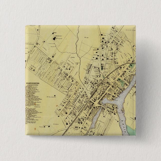 Port Chester, NY 15 Cm Square Badge (Front)