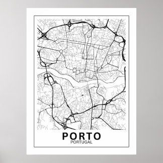 Port City Map Classic Line Poster