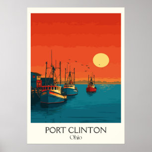 Port Clinton Lake Erie Sunset Walleye Capital Art Poster