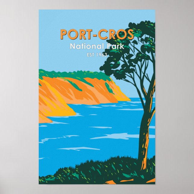 Port - Cros National Park France Vintage Poster (Front)
