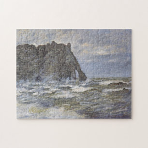 Port d'Aval, Rough Sea Monet Fine Art Jigsaw Puzzle