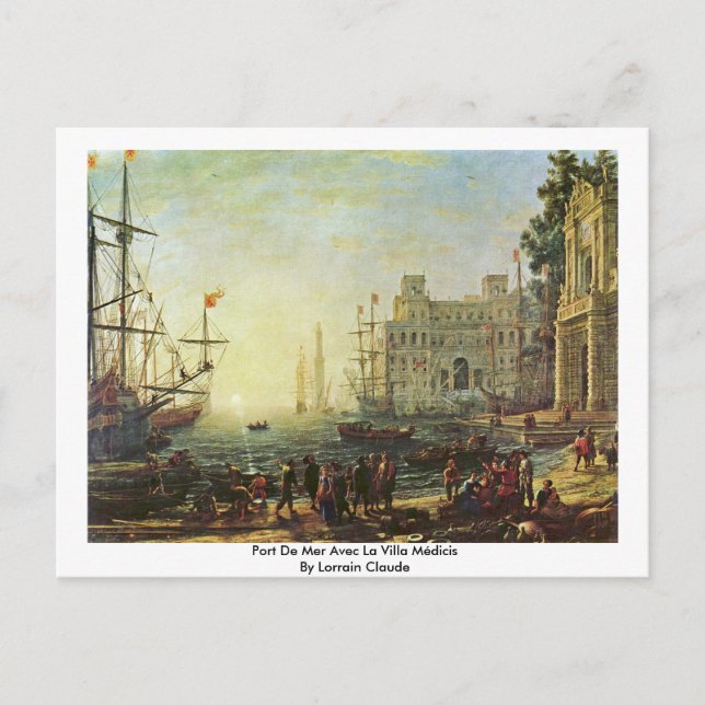 Port De Mer Avec La Villa Médicis Postcard (Front)