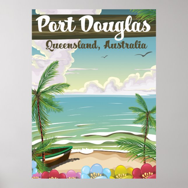 Port Douglas Australia vintage travel poster (Front)