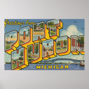 Port Huron, Michigan - Large Letter Scenes 2 Poster