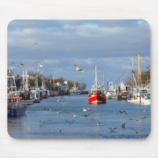 Port in Warnemuende (Germany) Mouse Pad (Front)