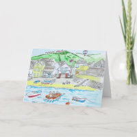 Port Isaac, Cornwall Birthday Card