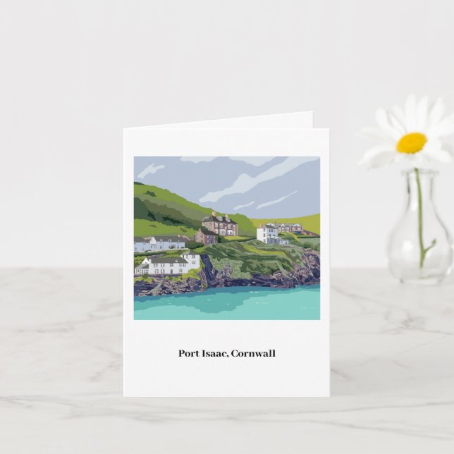 Port Isaac Notecard - with customisable text (Small Plant)
