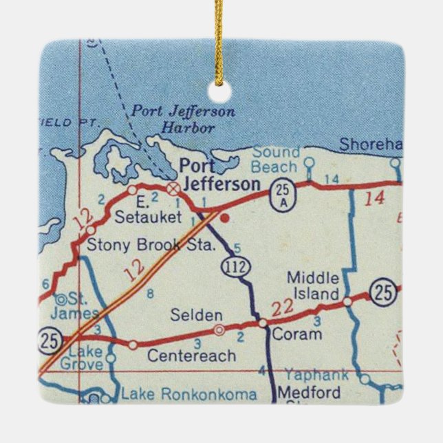 Port Jefferson NY Ceramic Ornament (Back)