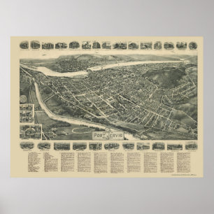 Port Jervis, NY Panoramic Map - 1920 Poster