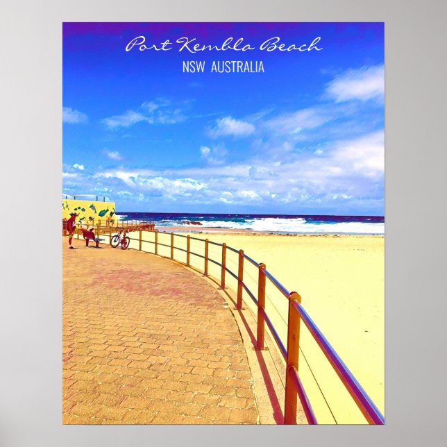 Port Kembla Wollongong beach NSW Poster (Front)