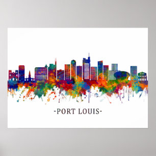 Port Louis Mauritius Skyline Poster