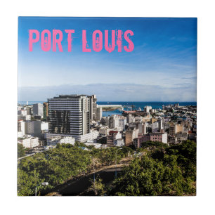 Port Louis Skyline Capital of Mauritius Ceramic Tile
