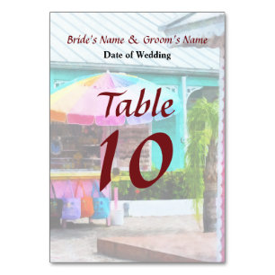Port Lucaya Marketplace Bahamas Wedding Products Table Number