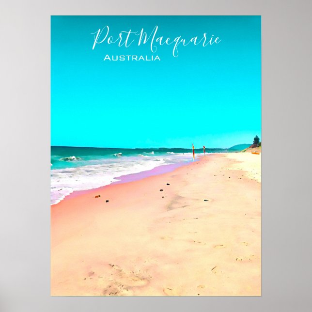 Port Macquarie beach scene Australia Poster (Front)