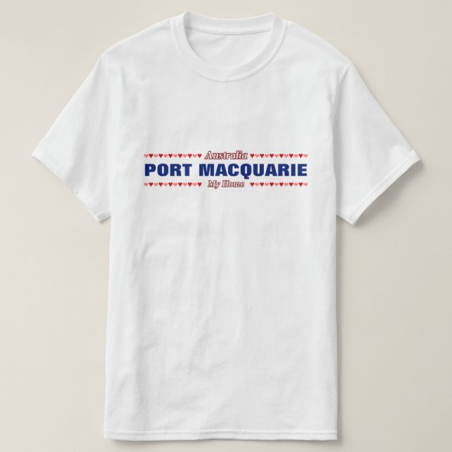 PORT MACQUARIE - My Home - Australia; Hearts T-Shirt (Design Front)