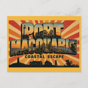 Port Macquarie NSW Coastal Escape Vintage Art Postcard