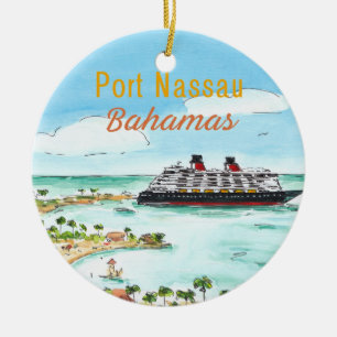 Port Nassau Bahamas Ceramic Ornament