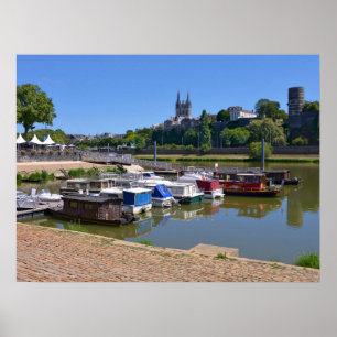 Port of Angers in France Poster