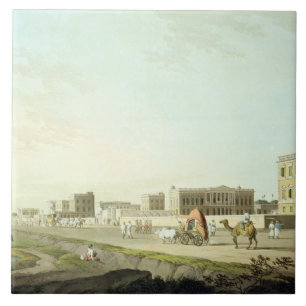 Port of Cheringhee, Calcutta, plate 32 from 'Orien Ceramic Tile